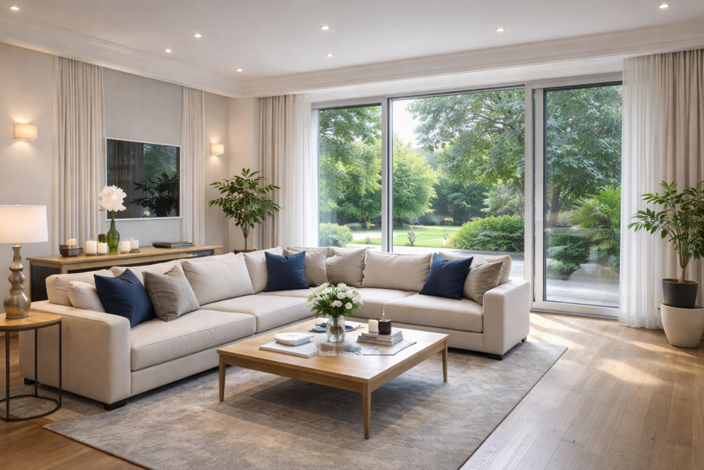 Rénovation de villa contemporaine à Saint Germain en Laye réalisée par l’entreprise générale SERBA NET avec finitions soignées et coordination complète des travaux.