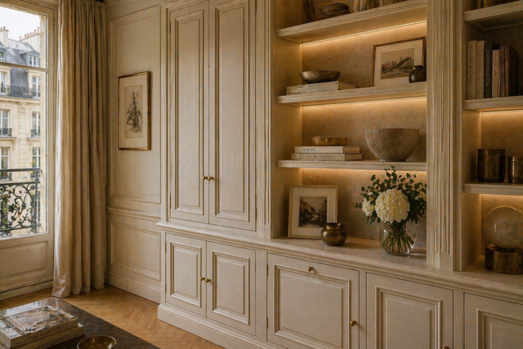 Menuiserie sur mesure réalisée avec finitions premium pour rénovation intérieure