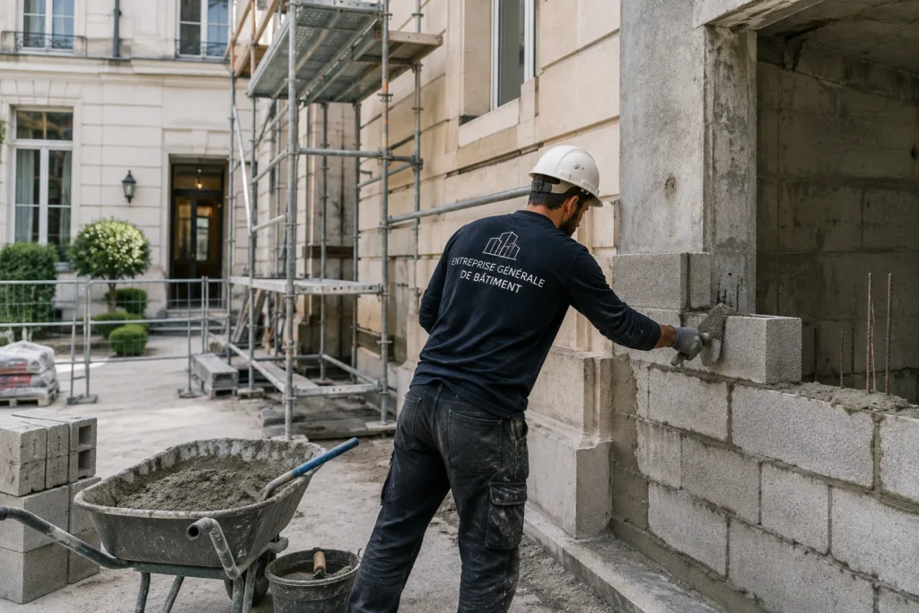 Travaux de maçonnerie et gros œuvre dans une copropriété