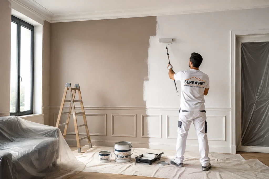 Travaux de peinture intérieure réalisés par SERBA’NET