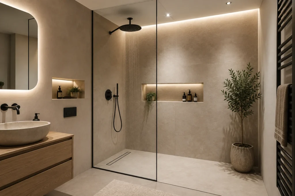 Douche à l’italienne sur mesure à Saint-Germain-en-Laye – SERBA’NET
