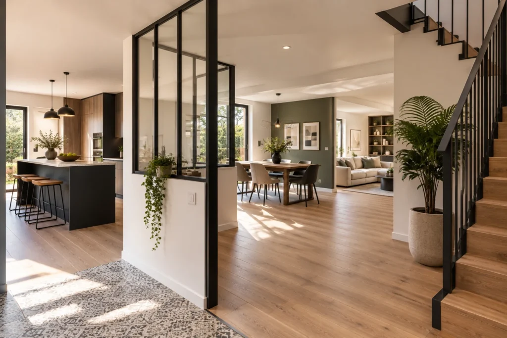 Exemple de réaménagement des espaces d’une maison à Saint-Germain-en-Laye – SERBA'NET